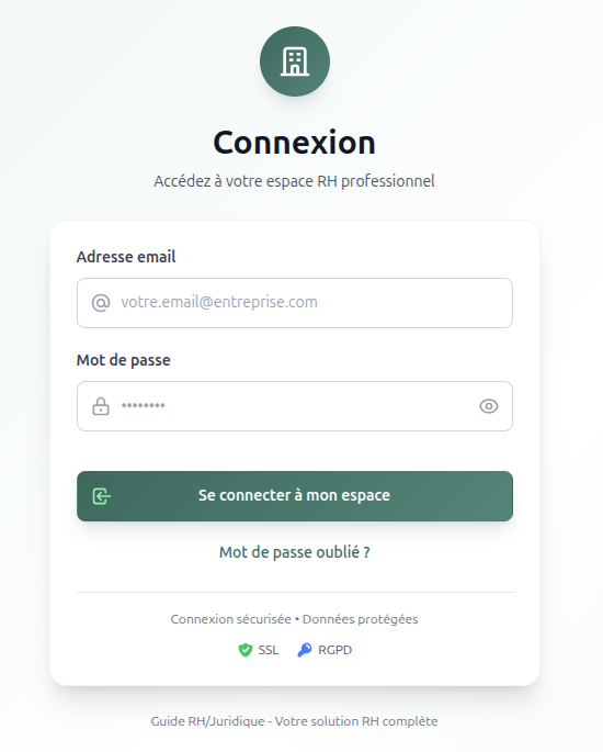 Page de connexion Essential RH